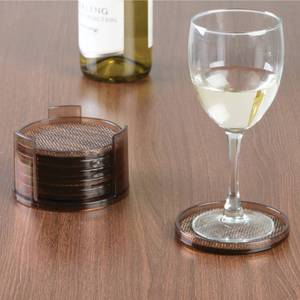 lot 10896 image: InterDesign Twillo Round Coasters, Set of 6, Bronze