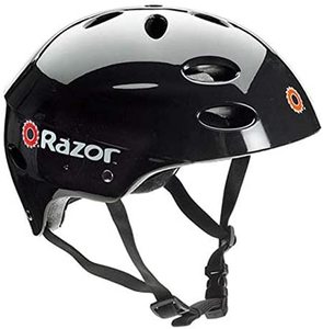 lot 10948 image: Razor V17 Youth Skateboard Scooter Bike Sport Helmet, Glossy Black