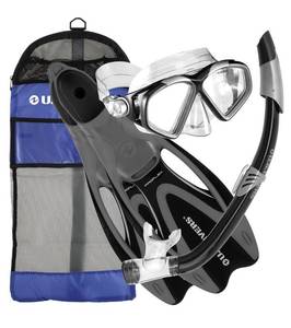 lot 10946 image: U.S. Divers Cozumel Mask  Seabreeze Snorkel  Proflex Fins  Gear Bag Set