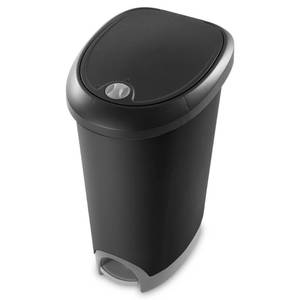 lot 10941 image: 12.6 Gal. Locking StepOn Wastebasket, Black