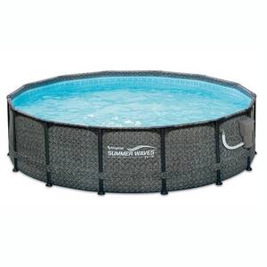 lot 10968 image: Summer Waves P2001448E167 14ft x 48in Above Ground Swimming Pool Opened, in 3 boxes See description