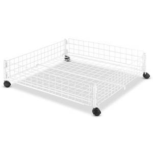 lot 404 image: Whitmor Rolling Underbed Cart White Wire