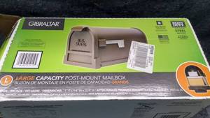 lot 414 image: 9.8-in X 11-in Metal Bronze Post Mount Mailbox Slot Home Hardware Improvement