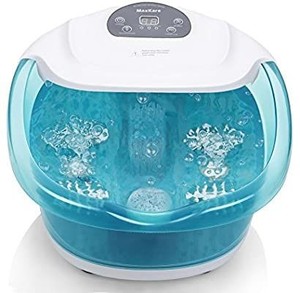 lot 424 image: Foot SpaBath Massager with Heat Bubbles Vibration 3 in 1 Function, 4 Massaging Rollers Pedicure for Tired Feet Stress Relief Help Sleep Home Use