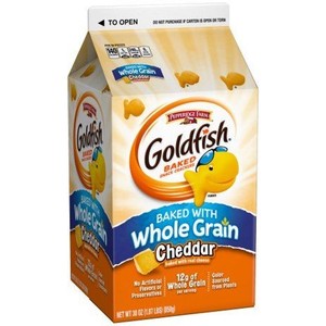 lot 431 image: Lot of 6 Pepperidge Farm Goldfish Baked with Whole Grain Cheddar Crackers, 30 oz. Carton