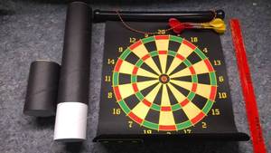 lot 434 image: Roll Up Magnetic Dart Board With Darts
