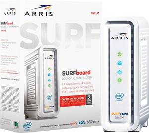 lot 447 image: ARRIS - SURFboard 32 x 8 DOCSIS 3.0 Cable Modem - Color Black