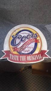 lot 464 image: Vintage 1998 Coors Beer Metal 125th Anniversary Sign
