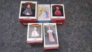 lot 7219 image: Lot of 5 Barbie Hallmark Keepsake Ornaments