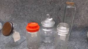 lot 7230 image: lot of vintage decorative glass containers
