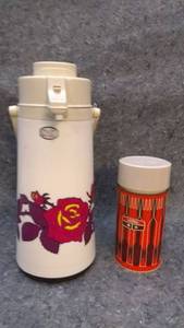 lot 7231 image: Retro Sea Gull Pump Drink Container and Metal Thermos