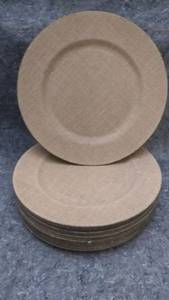 lot 7237 image: Set of 14 Natural Burlap 13 Charger Plates