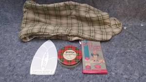 lot 7243 image: Vintage Ironing Supplies and Scotch Tape Tin