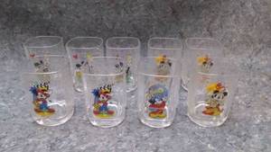 lot 7244 image: Lot of 9 McDonalds Walt Disney World Celebration 2000 Glass Cups