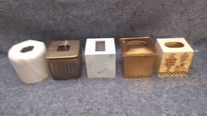 lot 7260 image: Lot of 5 Decorative Tissue Box Covers