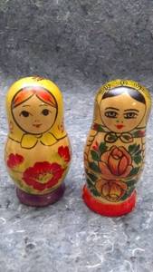 lot 7271 image: Pair of Authentic Vintage Russian Nesting Dolls