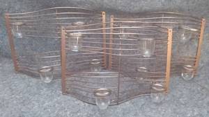 lot 7287 image: Lot of 3 Metal Wall Candle Holders