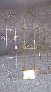 lot 7309 image: Lot of 3 Decorative Metal Wall Hanging Plate Display Racks