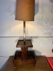 lot 1049 image: Dark Wood Two Tier Table Lamp