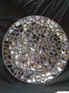 lot 3188 image: Black Shiny Glass Mosaic Plate