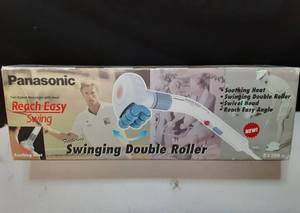 lot 3222 image: Panasonic Two Speed Massager with Heat Featuring Swinging Double Roller Instructions Included