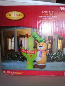 lot 6834 image: Holiday Reindeer and Cactus Inflatables
