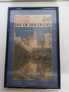 lot 6842 image: Framed Day of Discovery Newspaper