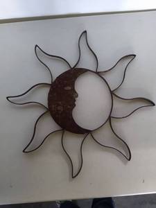 lot 6853 image: Metal Moon Outdoor Wall Art