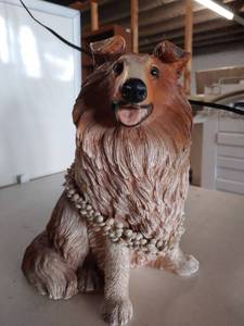 lot 8245 image: Hard Plaster Corgi Statue Model