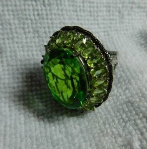 lot 5001 image: Chartreuse Quartz, Peridot & Black Diamond