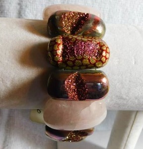 lot 5014 image: Drusy & Rose Quartz Bracelet