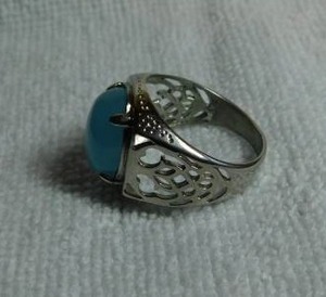 lot 5032 image: Oregon Blue Opal Gents Ring