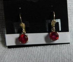 lot 5080 image: Red Topaz Earrings