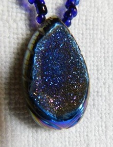 lot 5058 image: Blue Drusy Quartz Necklace