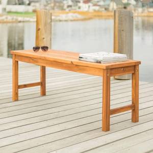 lot 2587 image: Acacia Wood Patio Bench, Brown