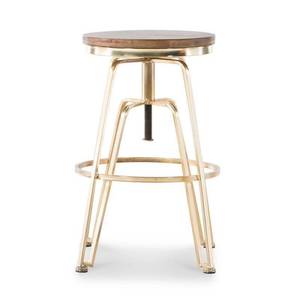 lot 2596 image: Aimes Wood and Metal Adjustable Stool Retail $132.49
