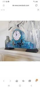lot 2614 image: Porch & Den Wilkins 20-inch Mosaic Glass Mantle Clock Retail $125.99