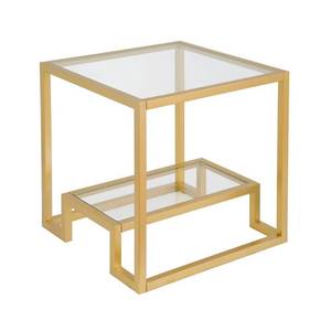 lot 2622 image: Athena Geometric Luxe Side Table in Gold Retail $129.99