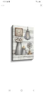 lot 2623 image: ArtWall Home Sweet Home by Mary Ann June Gallery Wrapped Canvas Retail $78.48