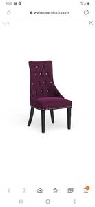 lot 2626 image: Silver Orchid Heston Tufted Velvet Dining Chair with Nailhead Trim Retail $284.49