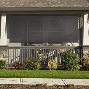lot 2644 image: Premium Rechargeable Motorized Outdoor Sun Shade with Aluminum Valance Retail $651.49