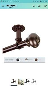 lot 2645 image: InStyleDesign Coiled 1 inch Diameter Ceiling Curtain RodRoom Divider Bronze 66 to 120 inches Bronze Finish
