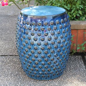 lot 2653 image: International Caravan Drum Ceramic Garden Stool Retail $92.49