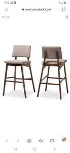 lot 2661 image: Mid-Century Bar Stool 2-Piece Set Retail $230.99