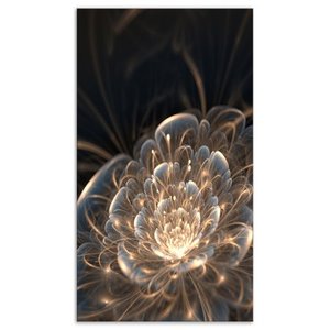 lot 2662 image: Designart - Fractal Flower with Golden Rays - Floral Canvas Art Print - Gold