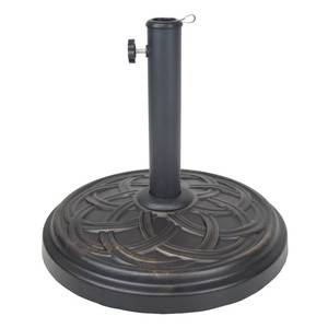 lot 2677 image: Oakland Living Woven Circles Cast Concrete Multiuse Umbrella Stand - Antique Bronze