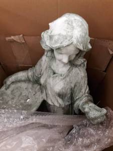 lot 2687 image: 38 Standing Girl with Bird Statue Retail $190.08