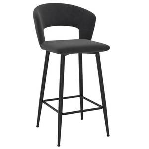 lot 2691 image: Set of 2 Modern Velvet 26 Counter Stool Retail $268.99