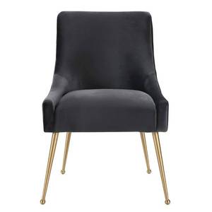 lot 2692 image: Beatrix Grey Velvet Side Chair Retail $247.99. NOT LEGS