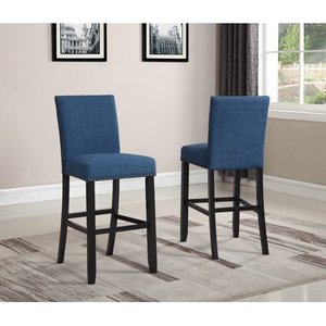 lot 2708 image: Biony Fabric Bar Stools with Nailhead Trim, Set of 2 Retail $159.97